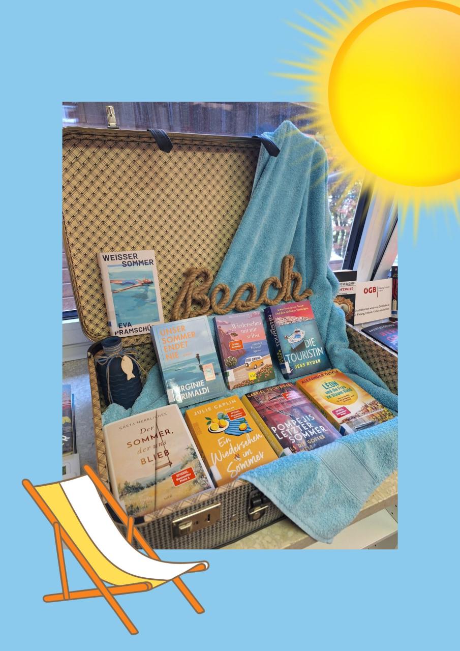Alter Koffer mit Sommerbüchern
